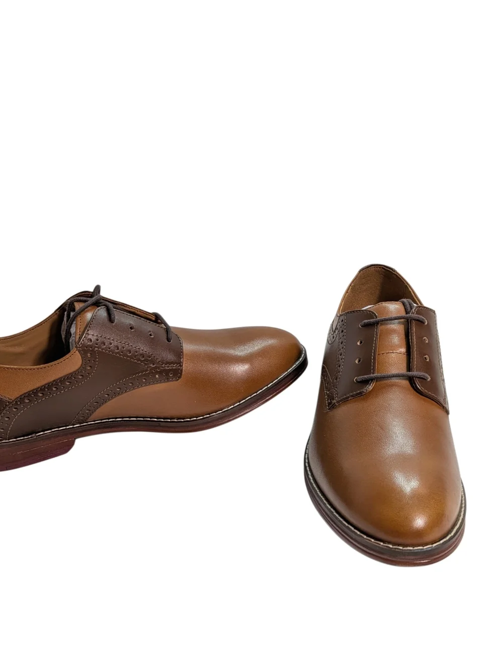 Johnston & Murphy Conard Saddle Boys 5M Tan Brown Leather Oxford Shoes NIB